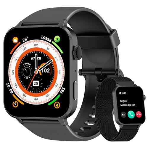 Blackview Smartwatch Herren Damen,1,85'' Fitnessuhr mit Tätigen und Annehmen von Anrufen, Sportuhr,100+ Sportmodi, Schrittzähler Schlafmonitor Herzfrequenz, Smart Watch Fitness Tracker für Android iOS von Blackview