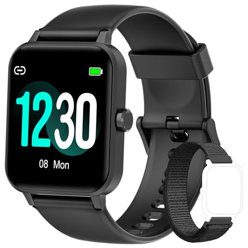 Blackview Smartwatch Herren Damen Fitnessuhr, 1,85'' Smart Watch, Armbanduhr mit Pulsmesser Schlafmonitor Musiksteuerung SpO2, Schrittzähler Uhr Sportuhr, Aktivitätstracker für Android iOS, Schwarz von Blackview