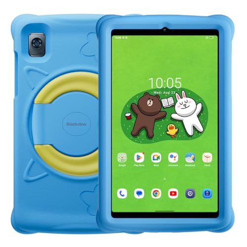 Blackview Tab 60 Kids, Android 13 Kinder-Tablet, 8GB+128GB(1TB Externe SD-Karte), 8,68'' HD+ IPS-Bildschirm, Dual SIM 4G LTE+WiFi, 6050mAh Akku, 5MP+8MP Kamera, Bluetooth, Dual Box Lautsprecher Blau von Blackview