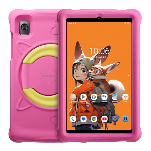 Blackview Tab 60 Kids, Android 13 Kinder-Tablet, 8GB+128GB(1TB Externe SD-Karte), 8,68'' HD+ IPS-Bildschirm, Dual SIM 4G LTE+WiFi, 6050mAh Akku, 5MP+8MP Kamera, Bluetooth, Dual Box Lautsprecher Rosa von Blackview