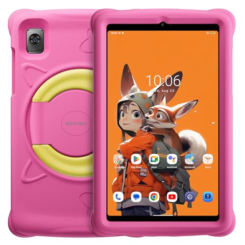 Blackview Tab 60 Kids - Kindertablet mit Touchscreen - 8,68“ Display - 4 GB RAM + 128 GB ROM - Unisoc Tiger T606 - Kameras 5 & 8 MP - 6050 mAh Akku - Rosa von Blackview