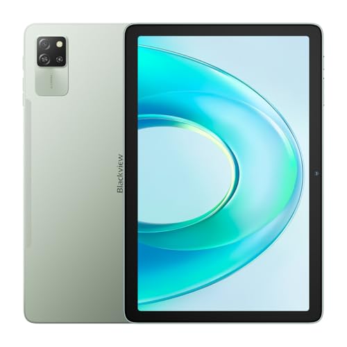 Blackview Tab 60 PRO Android 15 Tablet, 24GB+128GB(1TB Externe SD), 10,1'' HD+ Tablet, 7700mAh Akku, Dual 4G Dual SIM WiFi 5, 5MP+13MP Kamera, 8,5mm Ultra-Dünn, Dual Box Lautsprecher, GPS, Grün von Blackview