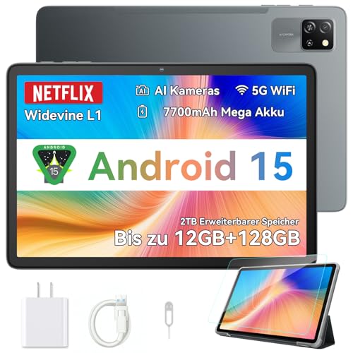 Blackview Tab 60 Pro Tablet Android 15, 12GB RAM + 128GB ROM/2TB TF, 10 Zoll mit Widevine L1, Unisoc T606 Octa-Core, Dual 4G SIM Tablet PC, 5G WiFi, 7700mAh Akku inkl. Tastatur und Schutzhülle Grey Blackview Tab 60 Pro Tablet Android 15, 12GB RAM + 128GB ROM/2TB TF, 10 Zoll mit Widevine L1, Unisoc T606 Octa-Core, Dual 4G SIM Tablet PC, 5G WiFi, 7700mAh Akku inkl. Tastatur und Schutzhülle Grey von Blackview