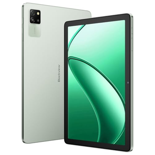 Blackview Tab 60 WiFi Android 14 Tablet, 12GB+128GB(1TB Externe SD), 10,1'' HD+ Display, 5100mAh Akku, 5MP+13MP Kamera, 8,5mm Ultra-Dünn, WiFi 9, Dual-Box-Lautsprecher, Gesichtserkennung, Grün von Blackview