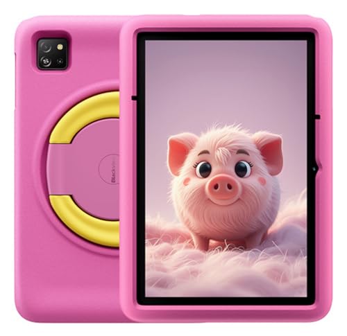 Blackview Tab A6 Kids, 12GB+128GB (1 TB Extern), Android 14 Tablet für Kinder, Elternkontrolle, 10,1'' HD+ IPS Display, 5100 mAh Akku, 5MP+8MP Kamera, WiFi 6 Bluetooth, Dual Box Lautsprecher Rosa von Blackview