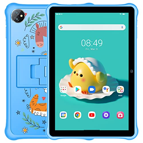 Blackview Tab A7 Kids, 10,1 Zoll Android 12 Tablet HD+ IPS Display, Quad-Core 5GB RAM+64GB ROM (1TB Externer SD), 6580mAh Akku, 5MP+2MP Dual-Kamera, WiFi Bluetooth, Dual Box-Lautsprecher Blau von Blackview