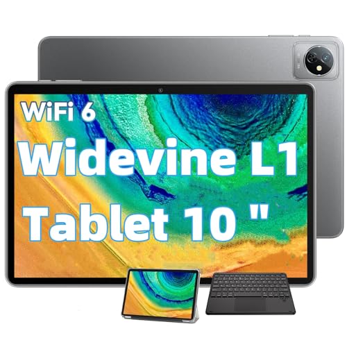 Blackview Tablet mit Tastatur Android 13 Tablet 10 Zoll, WiFi 6, Quad-Core, 5 MP + 2 MP, 64 GB + 6 GB, 5100 mAh, 2 Lautsprecher, BT/OTG/Type-C/Tablet mit Hülle von Blackview