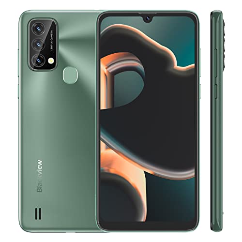 Blackview Unisoc T310 Quad-Core 3 GB + 64 GB, Display HD+ 6.088, Kamera 13 MP + 5 MP, Akku 4280 mAh, Handy 4G Dual SIM, Android 11, Fingerabdrucksensoren, GPS, Grün Blackview Unisoc T310 Quad-Core 3 GB + 64 GB, Display HD+ 6.088, Kamera 13 MP + 5 MP, Akku 4280 mAh, Handy 4G Dual SIM, Android 11, Fingerabdrucksensoren, GPS, Grün von Blackview