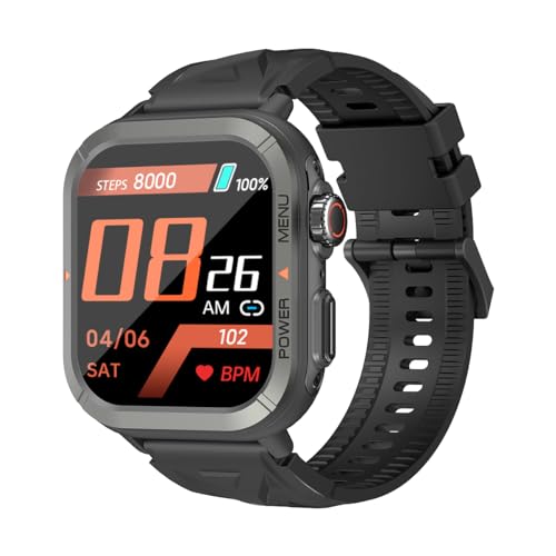 Blackview W30 - Sport Smartwatch - 1,91" Display - +100 Trainingsmodi - Benachrichtigungen - 10m Tauchtiefe - 7 Tage Akkulaufzeit - Mikrofon - Schwarz von Blackview
