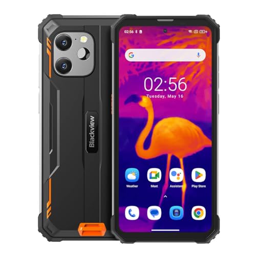 Blackview Wärmebildkamera Outdoor Smartphone BV8900, 10000mAh Akku, Helio P90 700 16GB+256GB, 64MP Triple Kamera, 6.5'' 2.4K FHD+, IP68 Android 13 Outdoor Handy Ohne Vertrag, NFC GPS OTG Orange von Blackview