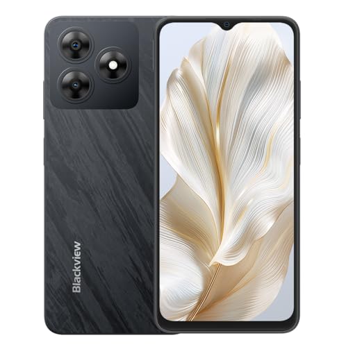 Blackview Wave 8C 4G Smartphone ohne Vertrag, 6,56'' HD+, Octa-Core 6GB+64GB (2TB Externe SD), 13MP+8MP Kamera, 3 Kartensteckplätze, Android 14 DUAL SIM Handy, Smart-K Box Lautsprecher, GPS Schwarz von Blackview