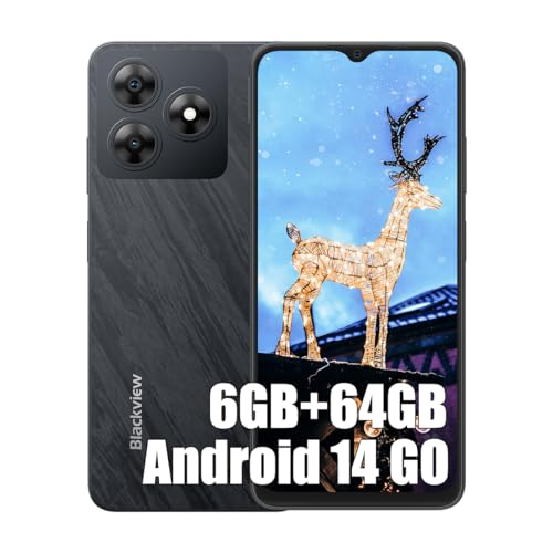 Blackview Wave 8C Android 14 Handy Ohne Vertrag Günstig, Octa Core 6GB+64GB+2TB SD, 6,56" HD+, Akku 4700mAh, 13MP+8MP, 4G LTE Dual SIM Smartphone Simlockfreie, 3.5mm Jack, GPS, mit Hülle, Schwarz Blackview Wave 8C Android 14 Handy Ohne Vertrag Günstig, Octa Core 6GB+64GB+2TB SD, 6,56" HD+, Akku 4700mAh, 13MP+8MP, 4G LTE Dual SIM Smartphone Simlockfreie, 3.5mm Jack, GPS, mit Hülle, Schwarz von Blackview