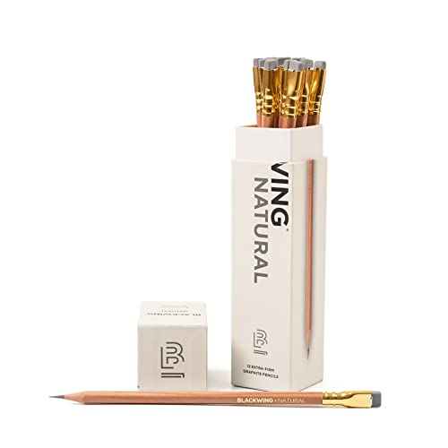 Blackwing Bleistift Naturals | Set mit 12 Bleistiften in schöner Box extra harte Mine von Blackwing