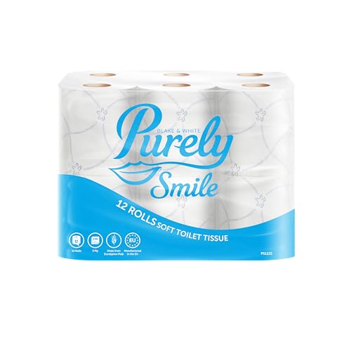 Purely Smile Toilettenpapier PS1125, 3-lagig, weich, Packung mit 12 Rollen, FSC-zertifiziert von Blake & White