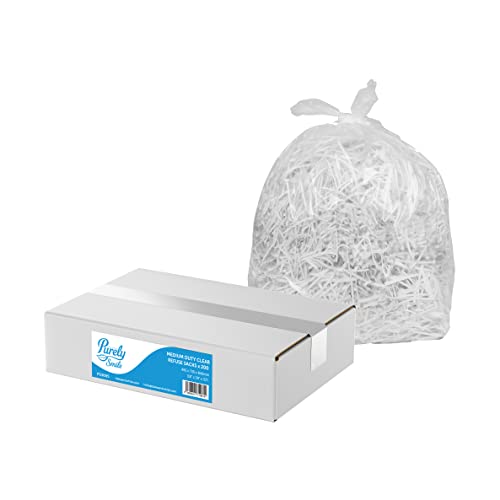 Blake and White 80-l-Standard-Klarsichtsäcke – Purely Smile Super strapazierfähige und umweltfreundliche, recycelbare Müllbeutel – Haushalt, Büro und Küche – 200 Stück im Karton von Blake & White