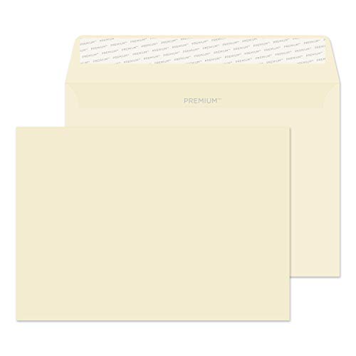 Blake Business C5 Briefumschläge, 162 x 229 mm, 120 g/m², selbstklebend (61455), cremefarben, gewebt, 50 Stück von Blake