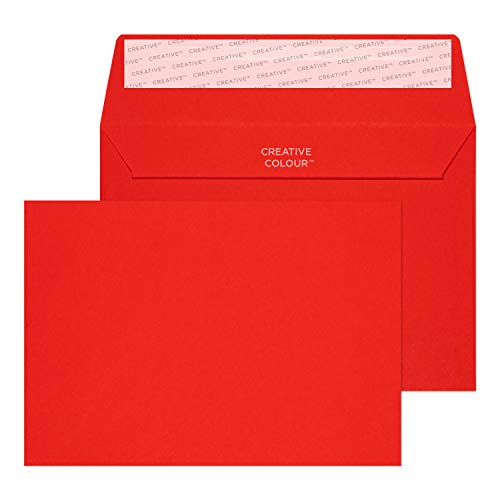 Blake Creative Colour 15106 Farbige Briefumschläge Haftklebung Pillar Box Rot C6 114 x 162 mm 120g/m² | 25 Stück von Blake
