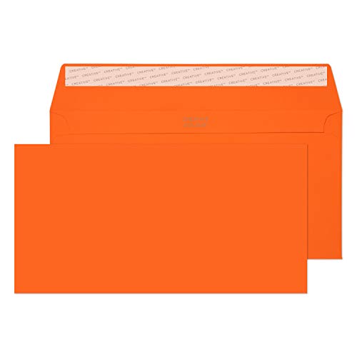 Blake Creative Colour 25205 Farbige Briefumschläge Haftklebung Kürbis Orange DL+ 114 x 229 mm 120g/m² | 25 Stück von Blake