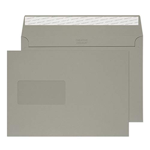 Blake Creative Colour 325W Briefumschläge Haftklebung Mit Fenster Steingrau C5 162 x 229 mm - 120g/m² | 500 Stück Blake Creative Colour 325W Briefumschläge Haftklebung Mit Fenster Steingrau C5 162 x 229 mm - 120g/m² | 500 Stück von Blake