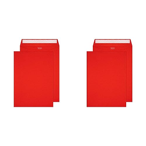 Blake Creative Colour 63406P Farbige Briefumschläge Haftklebung Pillar Box Rot C4 229 x 324 mm 120g/m² | 10 Stück (Packung mit 2) von Blake