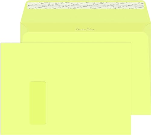 Blake Creative Colour C4 229 x 324 mm haftklebend und Dichtung Fenster Umschlag – Lemon Gelb (250 Stück) von Blake