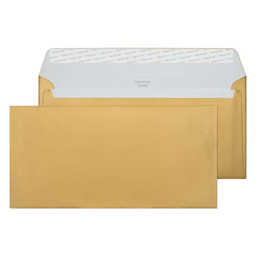 Blake Creative Shine 213 Briefumschläge Haftklebung Gold Metallic DL+ 114 x 229 mm - 130g/m² | 500 Stück Blake Creative Shine 213 Briefumschläge Haftklebung Gold Metallic DL+ 114 x 229 mm - 130g/m² | 500 Stück von Blake