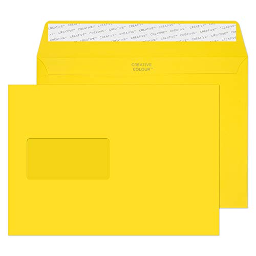 Blake Envelopes Creative Colour 303W Briefumschläge Haftklebung Mit Fenster Bananen Gelb C5 162 x 229 mm - 120g/m² | 500 Stück Blake Envelopes Creative Colour 303W Briefumschläge Haftklebung Mit Fenster Bananen Gelb C5 162 x 229 mm - 120g/m² | 500 Stück von Blake