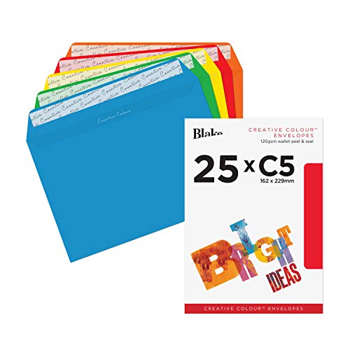 Blake Envelopes Creative Colour 45123 Briefumschläge Haftklebung Farblich Selektiert C5 162 x 229 mm - 120g/m² | 25 Stück von Blake