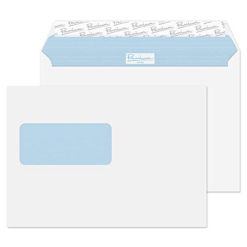 Blake Envelopes Premium Office 34214W Briefumschlag Haftklebung Mit Fenster Ultra Weiß Wove C5 162 x 229 mm 120g/m² | 50 Stück von Blake