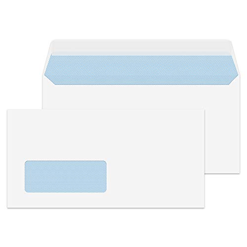 Blake Envelopes Purely Everyday 23884 Briefumschläge Haftklebung Mit Fenster Weiß DL 110 x 220 mm - 100g/m² | 500 Stück von Blake