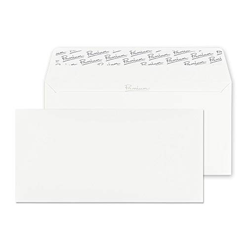 Blake Premium Business 37255 Briefumschläge Haftklebung Brilliant Weiß Wove DL 110 x 220 mm 120 g/m² | 50 Stück von Blake