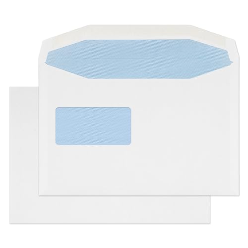 Blake Purely Everyday 4077REV Kuvertierhüllen Briefumschläge Naßklebung Reverse-Mit Fenster Weiß C5+ 162 x 238 mm - 100g/m² | 500 Stück von Blake
