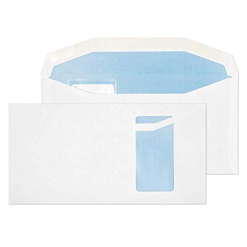 Blake Purely Everyday 9114PW Kuvertierhüllen Briefumschläge Naßklebung Mit Hochformat Fenster Weiß DL+ 121 x 235 mm 90 g/m² | 1000 Stück von Blake