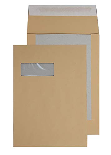 Blake Purely Packaging 13901MW Papprückwand Versandtasche Haftklebung Mit Fenster Manille C4 324 x 229 mm 120 g/m² | 125 Stück von Blake