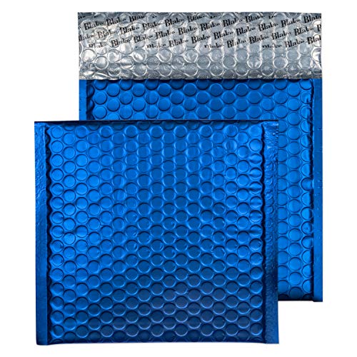 Blake Purely Packaging MTVB165 Quadratische Metallische Luftpolsterversandtasche Haftklebung Matt Sieges Blau 165 x 165 mm | 100 Stück von Blake