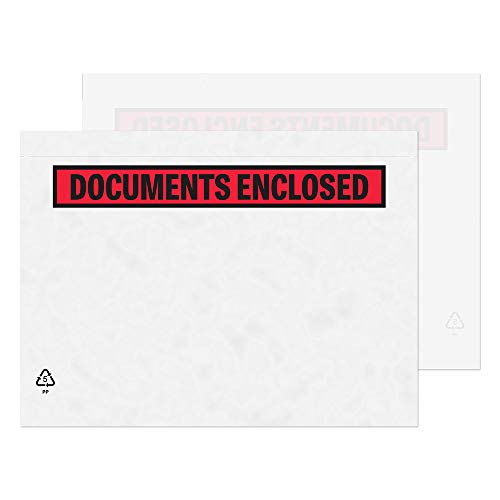 Blake Purely Packaging PDE42 Dokumentenumschlag Briefumschläge "Documents Enclosed' Haftklebung Transparent C5 175 x 235 mm | 1000 Stück von Blake