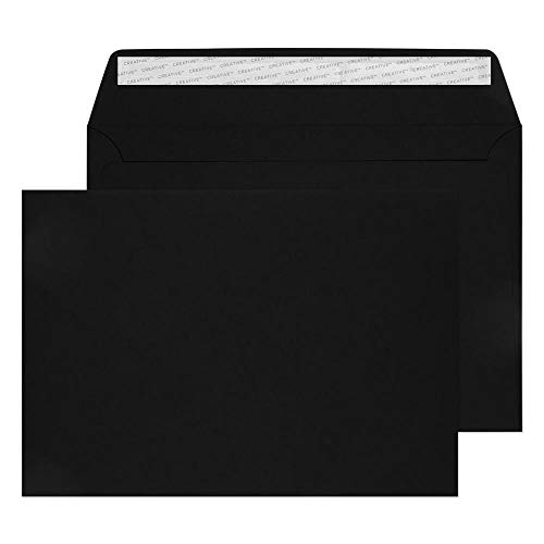 Blake Senses 44V645 Luxus Samteffekt Briefumschläge Haftklebung Schwarz Samt C5 162 × 229 mm 140g/m² 20 Stück von Blake