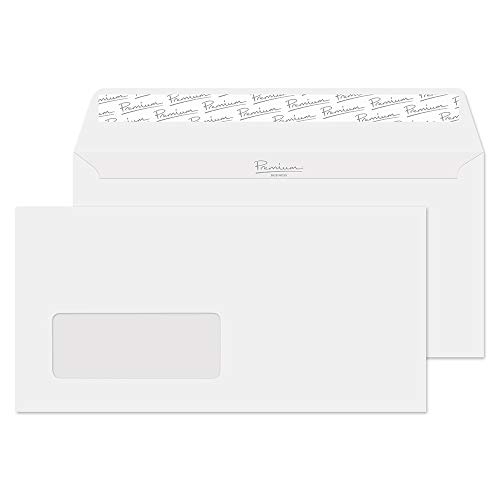 Premium Business DL 110 x 220 mm haftklebend und Dichtung Fenster Umschlag – parent Pack of 500 Brilliant White Wove von Blake