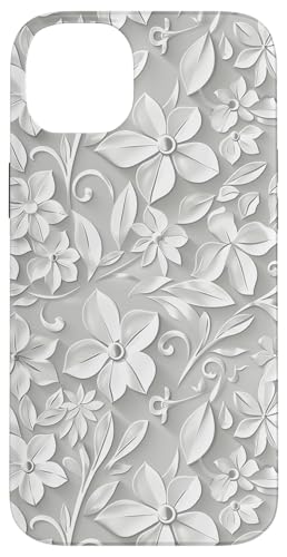 Weiß mit Blumenmuster Hülle für iPhone 14 Plus Weiß mit Blumenmuster Hülle für iPhone 14 Plus von Blanc Floral Pattern