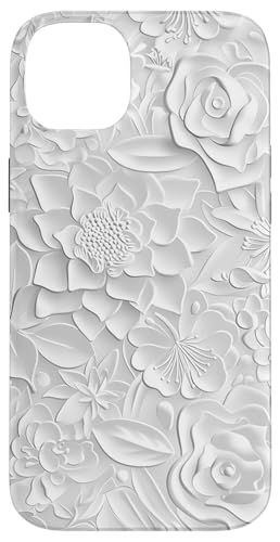 Weiß mit Blumenmuster Hülle für iPhone 14 Plus Weiß mit Blumenmuster Hülle für iPhone 14 Plus von Blanc Floral Pattern