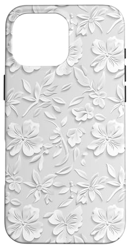Weiß mit Blumenmuster Hülle für iPhone 16 Pro Max Weiß mit Blumenmuster Hülle für iPhone 16 Pro Max von Blanc Floral Pattern
