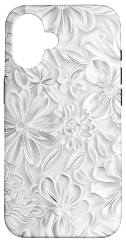 Weiß mit Blumenmuster Hülle für iPhone 16 Weiß mit Blumenmuster Hülle für iPhone 16 von Blanc Floral Pattern