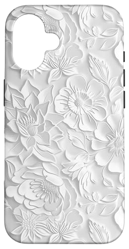 Weiß mit Blumenmuster Hülle für iPhone 16 Weiß mit Blumenmuster Hülle für iPhone 16 von Blanc Floral Pattern