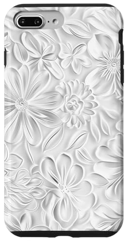 Weiß mit Blumenmuster Hülle für iPhone 7 Plus/8 Plus Weiß mit Blumenmuster Hülle für iPhone 7 Plus/8 Plus von Blanc Floral Pattern