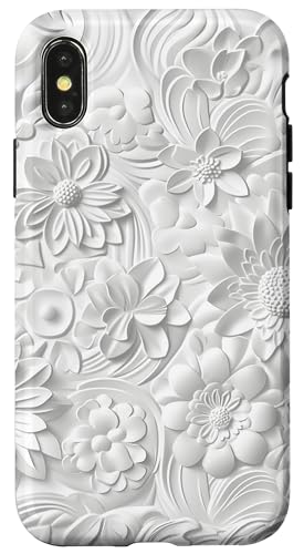 Weiß mit Blumenmuster Hülle für iPhone X/XS Weiß mit Blumenmuster Hülle für iPhone X/XS von Blanc Floral Pattern