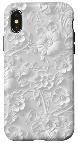 Weiß mit Blumenmuster Hülle für iPhone X/XS Weiß mit Blumenmuster Hülle für iPhone X/XS von Blanc Floral Pattern