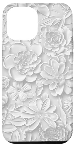 Weiß mit Blumenmuster auf Weiß Hülle für iPhone 12 Pro Max Weiß mit Blumenmuster auf Weiß Hülle für iPhone 12 Pro Max von Blanc Floral Pattern