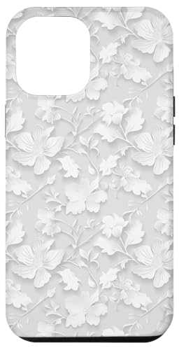 Weiß mit Blumenmuster auf Weiß Hülle für iPhone 12 Pro Max Weiß mit Blumenmuster auf Weiß Hülle für iPhone 12 Pro Max von Blanc Floral Pattern