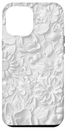 Weiß mit Blumenmuster auf Weiß Hülle für iPhone 12 Pro Max Weiß mit Blumenmuster auf Weiß Hülle für iPhone 12 Pro Max von Blanc Floral Pattern