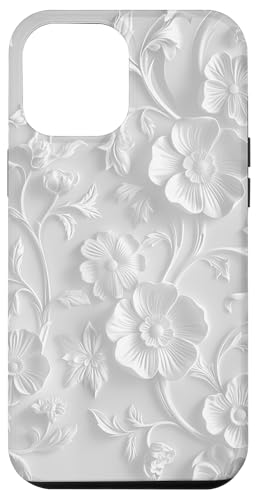 Weiß mit Blumenmuster auf Weiß Hülle für iPhone 12 Pro Max Weiß mit Blumenmuster auf Weiß Hülle für iPhone 12 Pro Max von Blanc Floral Pattern